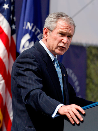 Bush asserts that the fight for freedom in Iraq is a blast.